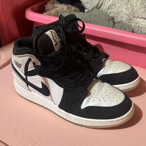 Black and White High-Top Sneakers